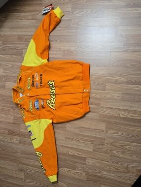 Orange and Yellow Men's Reeae's Kevin Harvick Racing Jacket